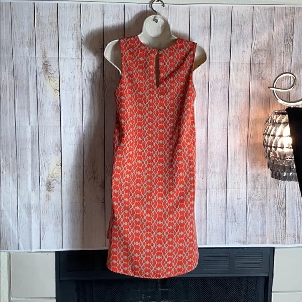 Three Eighty Two Dress Womens Size‎ XS Chiffon Geo print shift mini Hi low light